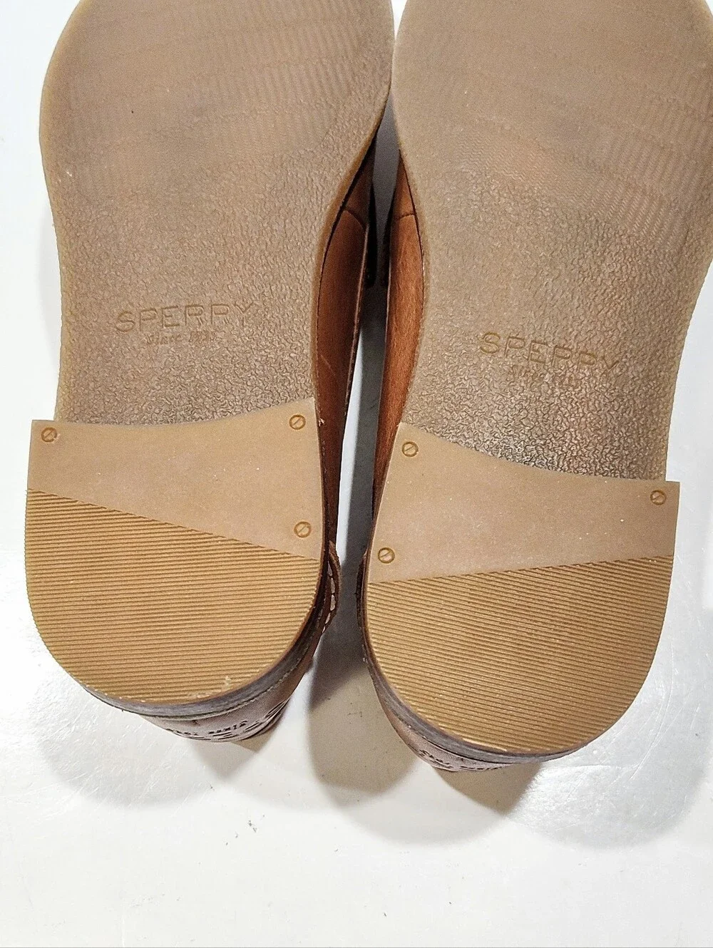 Sperry Seaport Penny Loafers Women’s Size 8 Brown Tan Leather STS81928 Classic